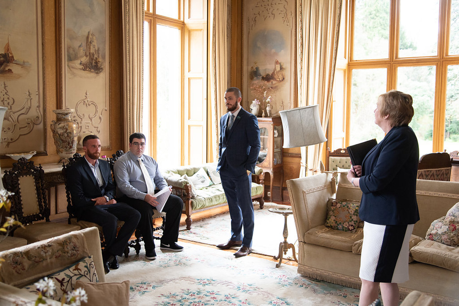 A fun Elopement at an Irish Manor House Adventure waiting for the bride 