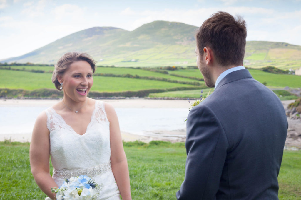 elope to Ireland couple meeting at the castle