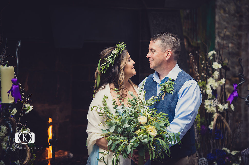 Elope to Ireland in dublin on a cliff at the Howth Clontarf Castle flowers everywhere