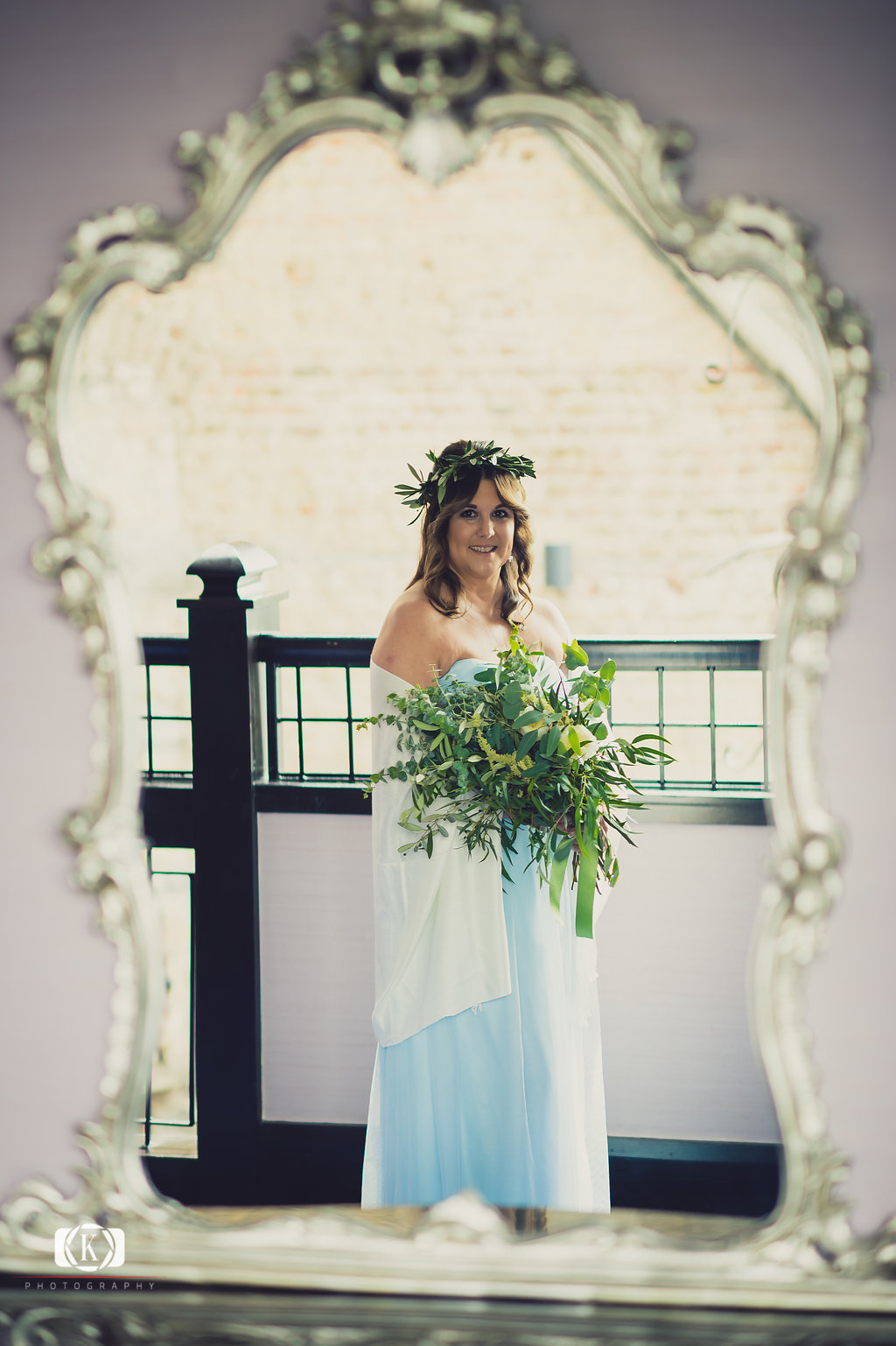 Elope to Ireland elopement in dublin ireland on a cliff bride in a mirror before with flowers the ceremony