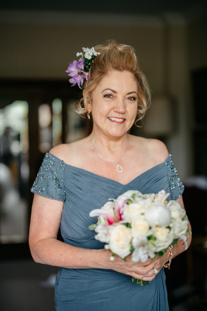 Elope To Ireland elegant wedding at Waterford castle bride holding Bouquet 