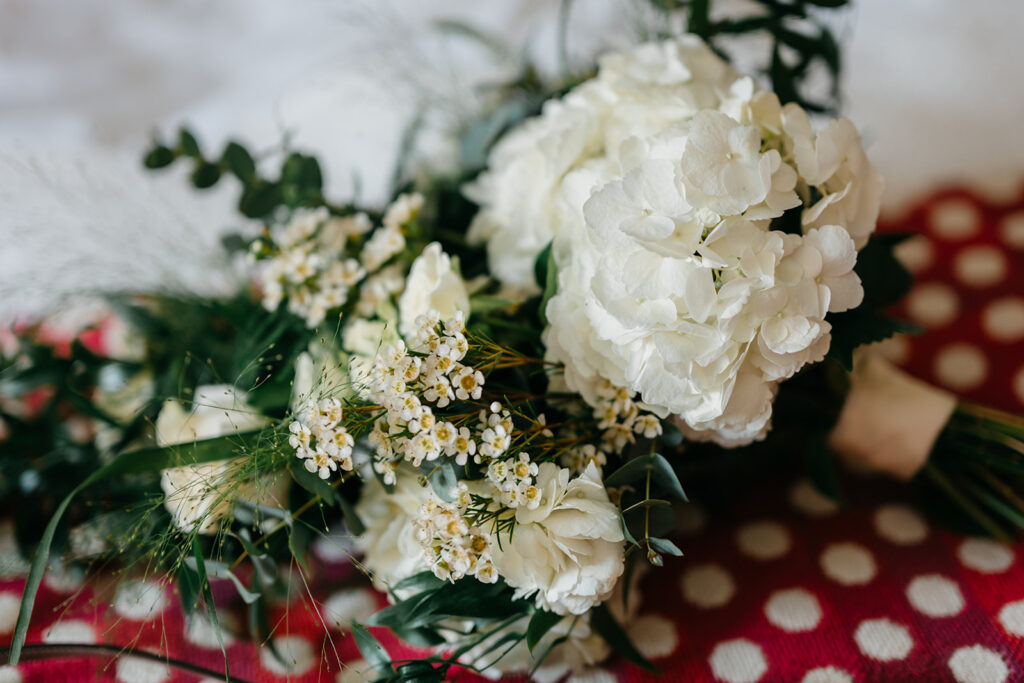 one of two bouquets for the Spring Elopement in West Cork at Bantry House 