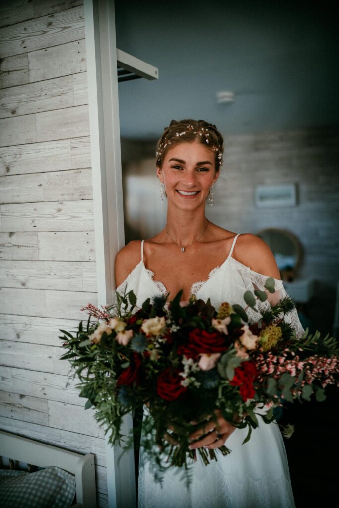 bride with bouquet